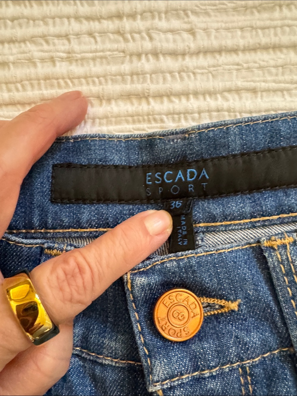 Escada Sport Stretch Vintage Denim Jeans Made in Italy sz 36 eu 2 US - Picture 7 of 10